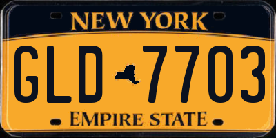 NY license plate GLD7703
