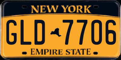 NY license plate GLD7706