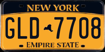 NY license plate GLD7708