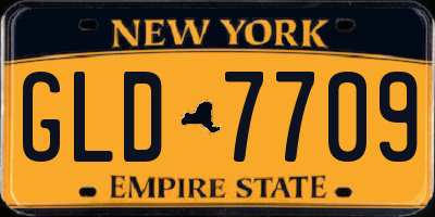 NY license plate GLD7709