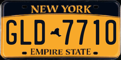 NY license plate GLD7710