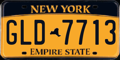 NY license plate GLD7713