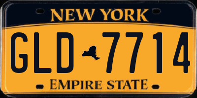 NY license plate GLD7714