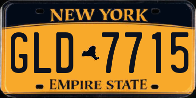NY license plate GLD7715