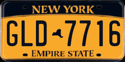 NY license plate GLD7716