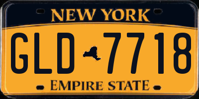 NY license plate GLD7718