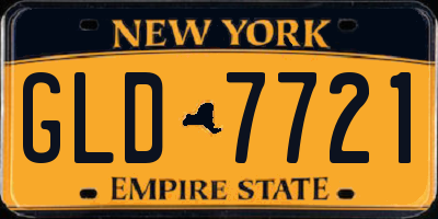 NY license plate GLD7721
