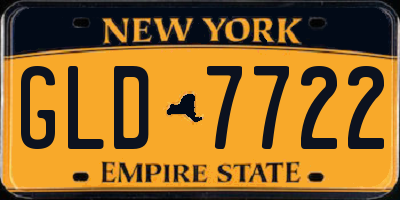NY license plate GLD7722