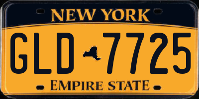 NY license plate GLD7725