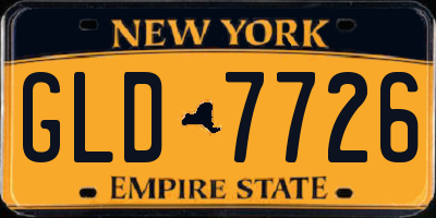 NY license plate GLD7726