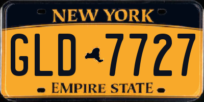 NY license plate GLD7727