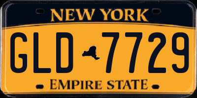 NY license plate GLD7729