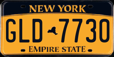 NY license plate GLD7730