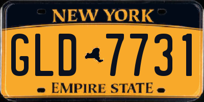 NY license plate GLD7731