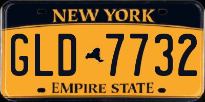 NY license plate GLD7732