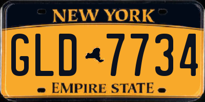 NY license plate GLD7734