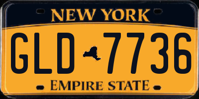 NY license plate GLD7736