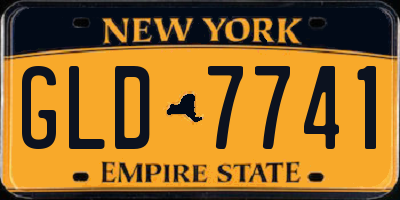 NY license plate GLD7741