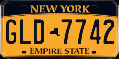 NY license plate GLD7742