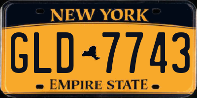 NY license plate GLD7743