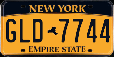 NY license plate GLD7744