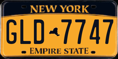 NY license plate GLD7747
