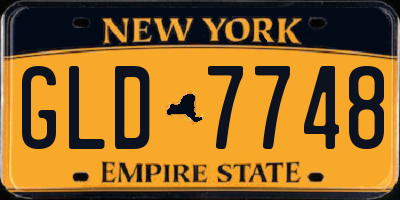 NY license plate GLD7748