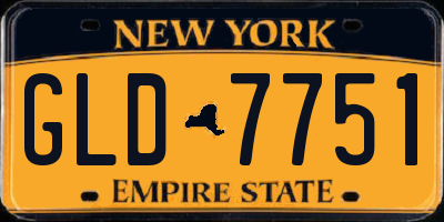 NY license plate GLD7751