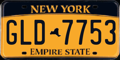 NY license plate GLD7753