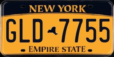 NY license plate GLD7755