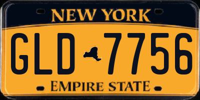 NY license plate GLD7756