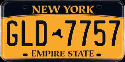 NY license plate GLD7757