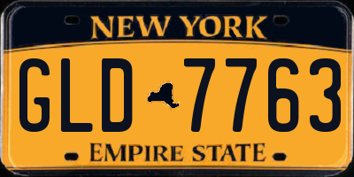 NY license plate GLD7763