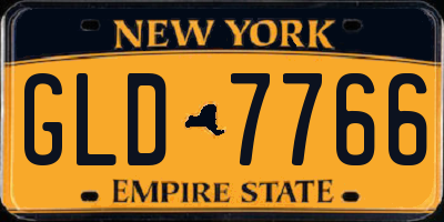 NY license plate GLD7766