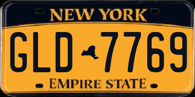 NY license plate GLD7769