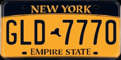 NY license plate GLD7770
