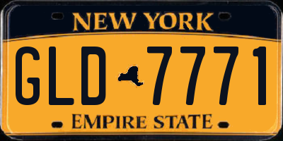 NY license plate GLD7771
