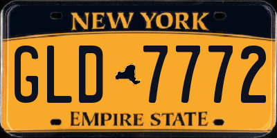 NY license plate GLD7772