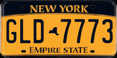 NY license plate GLD7773