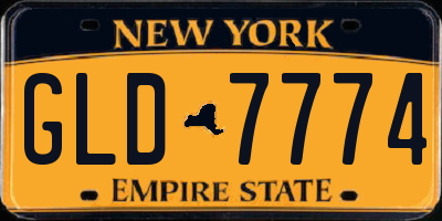 NY license plate GLD7774