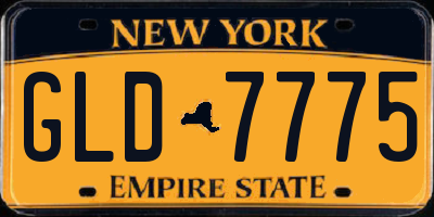 NY license plate GLD7775