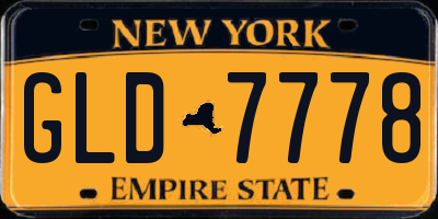NY license plate GLD7778