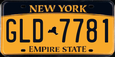 NY license plate GLD7781
