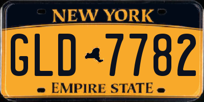 NY license plate GLD7782