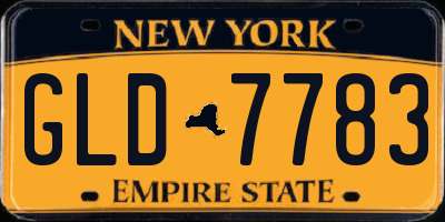 NY license plate GLD7783