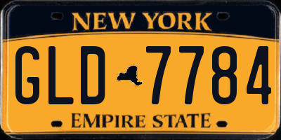 NY license plate GLD7784
