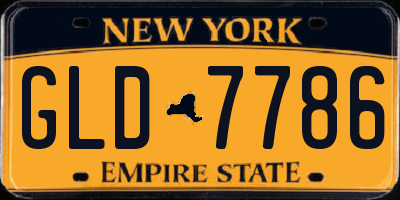 NY license plate GLD7786