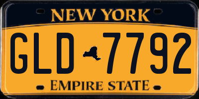 NY license plate GLD7792
