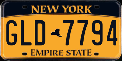 NY license plate GLD7794