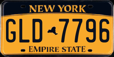 NY license plate GLD7796